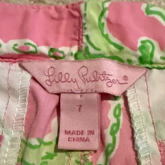 Lilly Pulitzer Pink and Green Kids' Playful Print Pants Bundle and Save - Picture 2 of 4